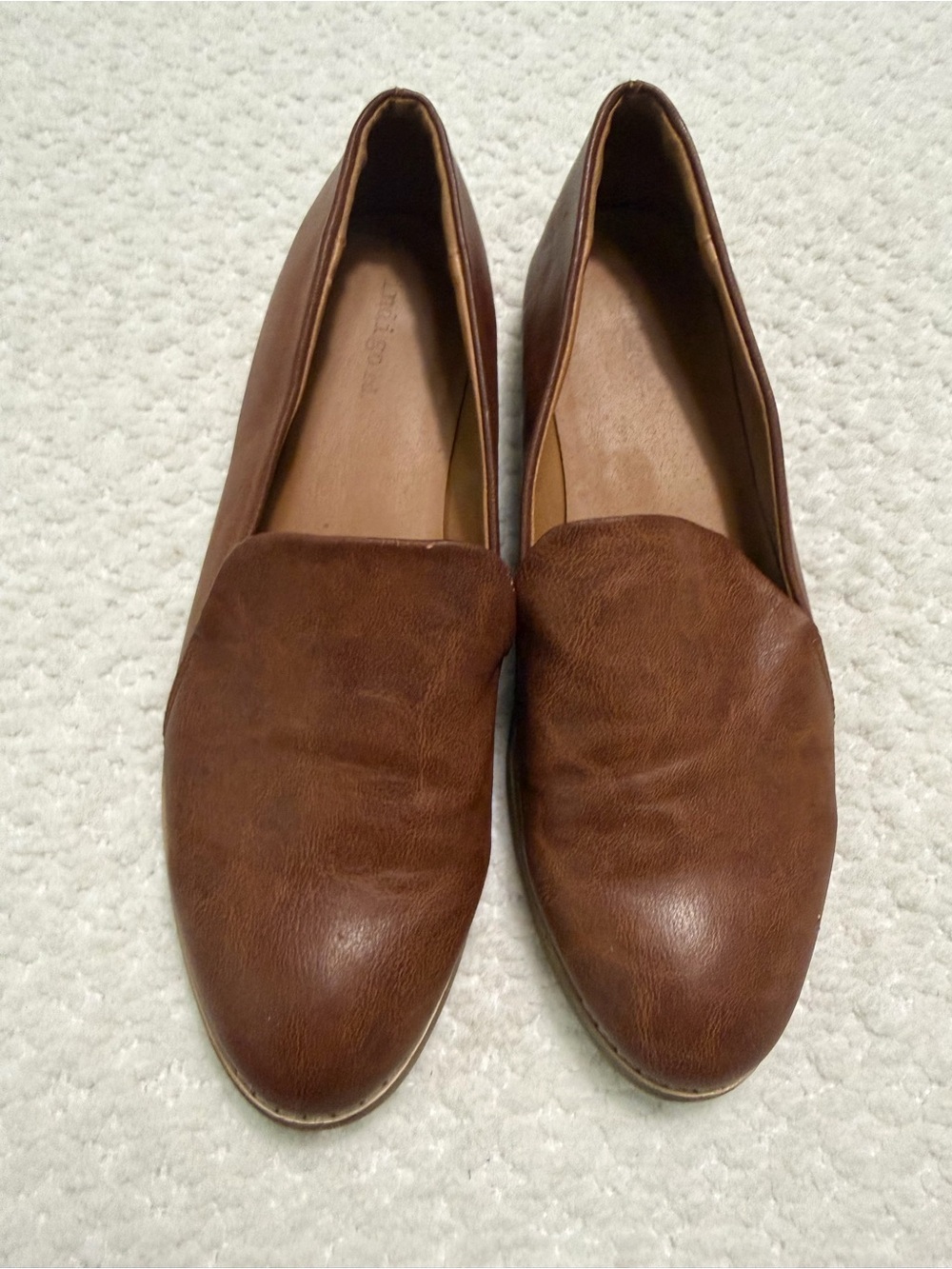 Indigo Rd Brown Faux Leather Loafer Flats Women’s Size 8